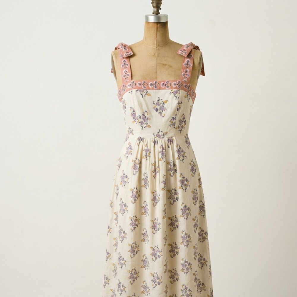 NWT Bloomingdales Santa Barbara Dress Patrons of Peace Dress Floral Boho Midi SM - Picture 5 of 16